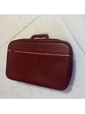 70s Vintage Oxblood Train Case Grandpacore Burgundy Travel Briefcase Grannycore